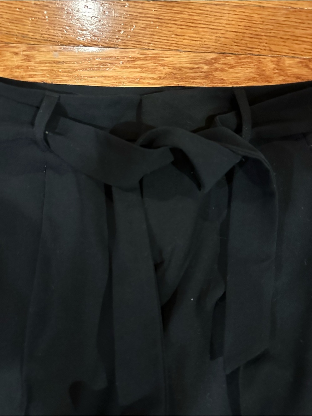 Banana Republic Black Tie-Waist Tapered Trousers - Picture 2 of 4